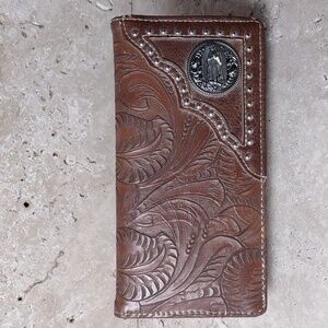 S S Collection Western Tooled Faux Leather Bi-fold Wallet